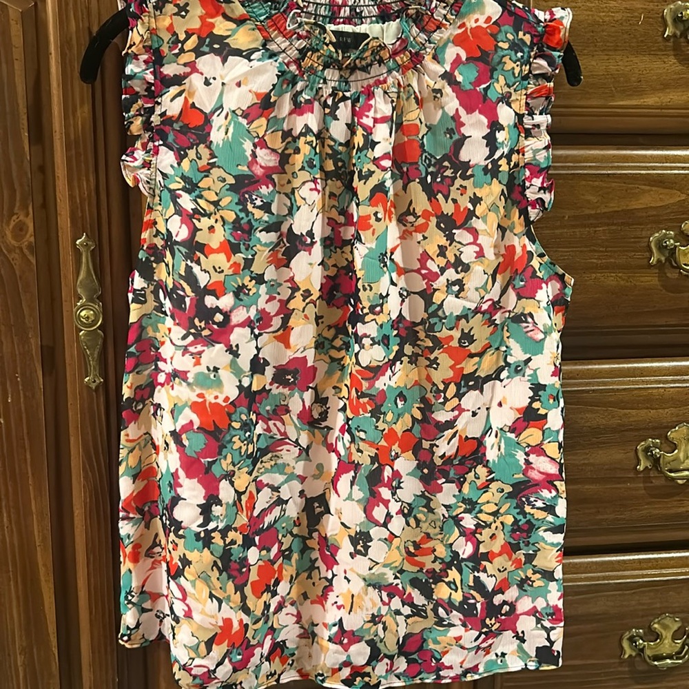 J Crew floral tank top blouse